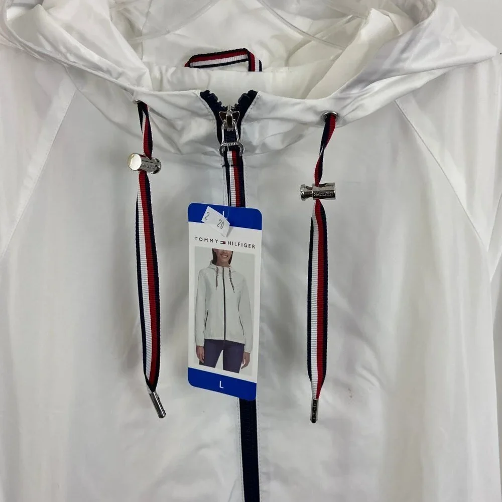 Tommy Hilfiger White Windbreaker w/Pleated… - Picture 9 of 11